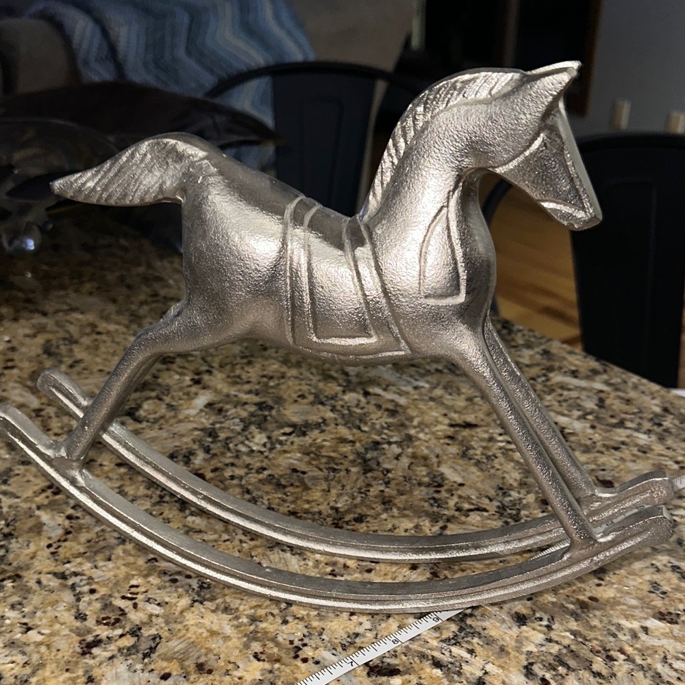Silver Pewter Rocking Horse Decor - Picture 3 of 3